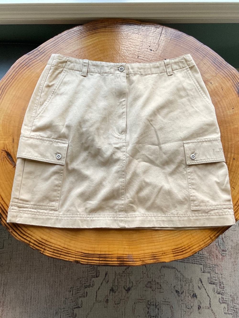Vintage Lauren Ralph Lauren tan khaki chino cargo skirt NWT Size 8